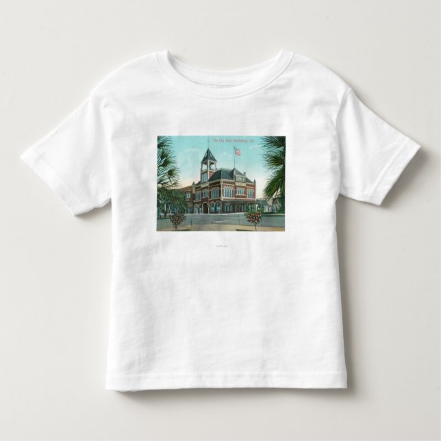 T-shirt Pour Les Tous Petits Vue extérieure de la ville HallHealdsburg, CA (Devant)
