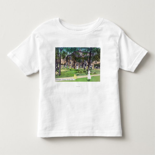 T-shirt Pour Les Tous Petits Vue extérieure d'école de Washington (Devant)
