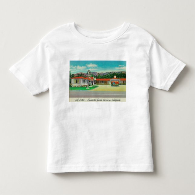 T-shirt Pour Les Tous Petits Vue extérieure du motel de golf, Montecito (Devant)