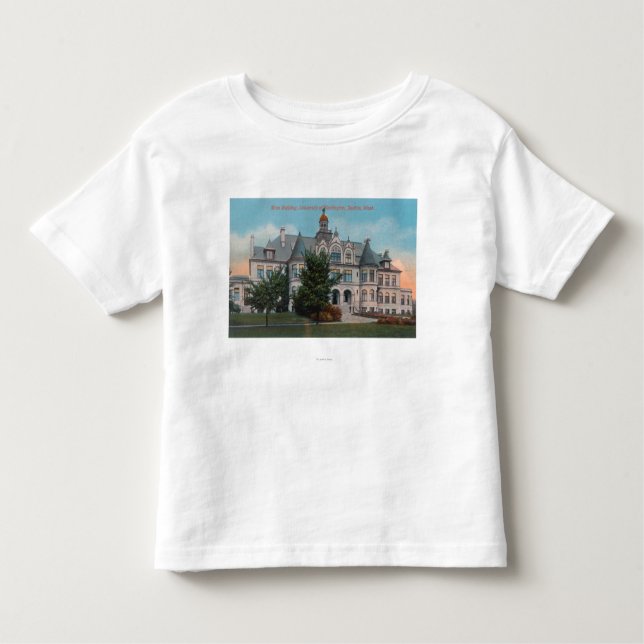 T-shirt Pour Les Tous Petits Vue extérieure d'université de bâtiment principal (Devant)