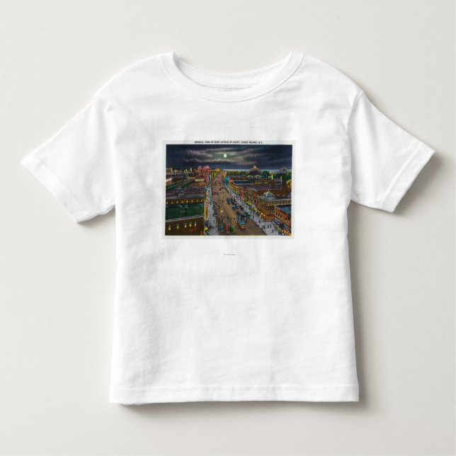 T-shirt Pour Les Tous Petits Vue générale d'avenue de surf la nuit (Devant)