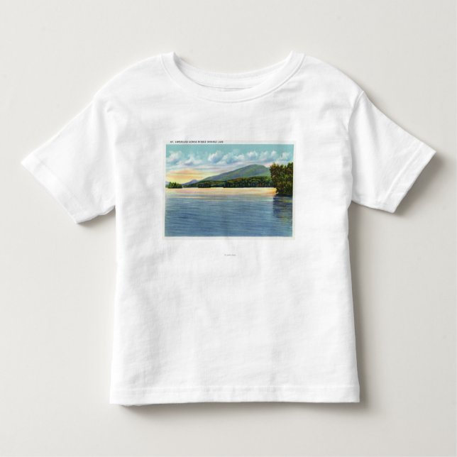 T-shirt Pour Les Tous Petits Vue moyenne de lac Saranac d'esperluète de bâti (Devant)