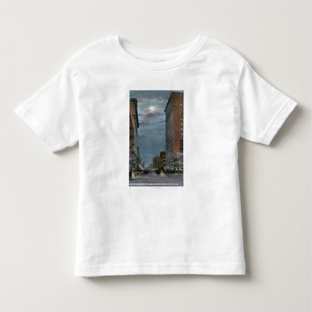 T-shirt Pour Les Tous Petits Vue occidentale d'avenue de rive la nuit (Devant)