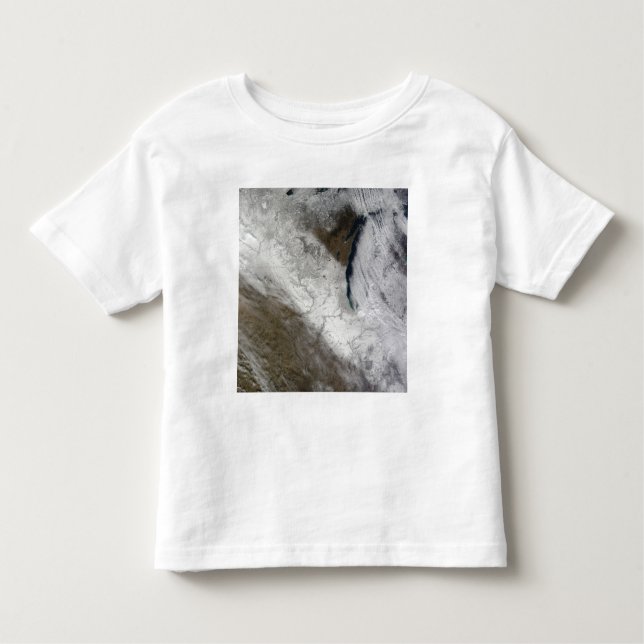 T-shirt Pour Les Tous Petits Vue satellite sur la neige et le froid (Devant)