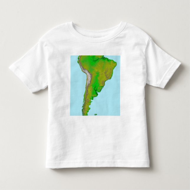 T-shirt Pour Les Tous Petits Vue topographique de l'Amérique du Sud (Devant)