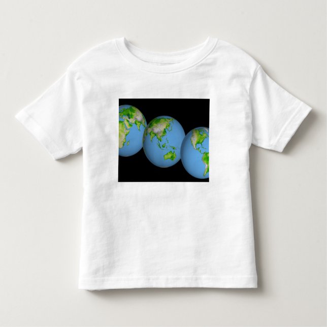 T-shirt Pour Les Tous Petits Vue topographique du monde (Devant)