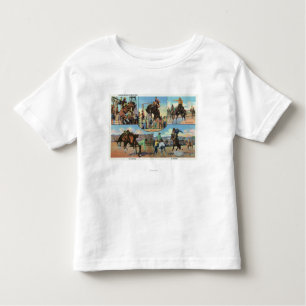 T-shirt Pour Les Tous Petits Vues d'OregonScenic des types de Bronco de rodéo