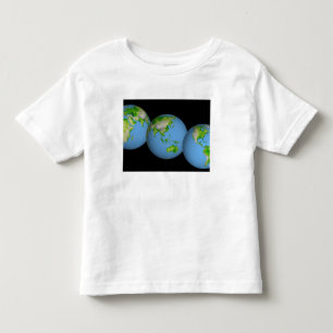 T-shirt Pour Les Tous Petits Vues topographiques du monde