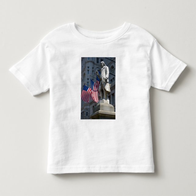 T-shirt Pour Les Tous Petits Washington, DC, statue de Benjamin Franklin (Devant)