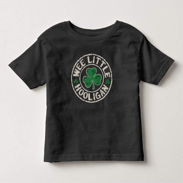T-shirt Pour Les Tous Petits Wee Little Hooligan Shamrock St Patrick's Day (Devant)
