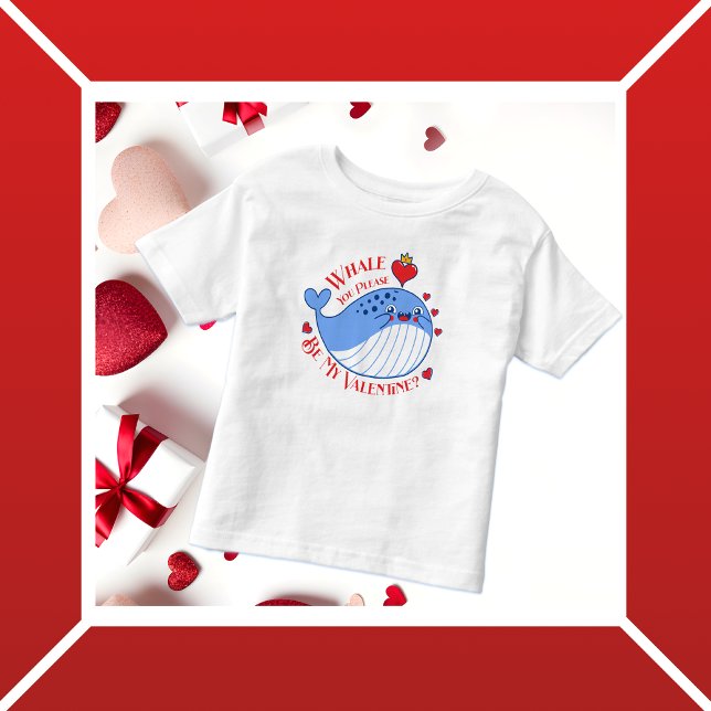 T-shirt Pour Les Tous Petits Whale You Please be My Valentine ? (Créateur téléchargé)