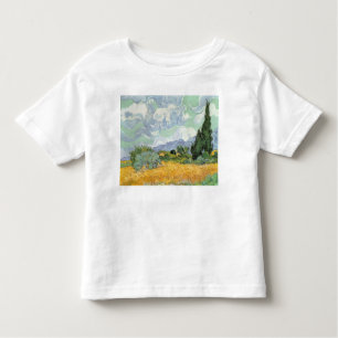 T-shirt Pour Les Tous Petits Wheatfield de Vincent van Gogh avec des cyprès,