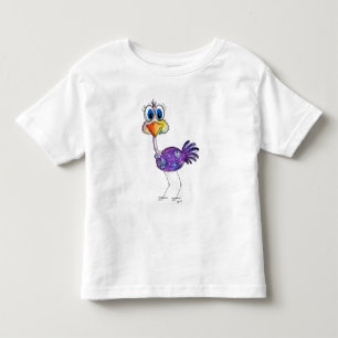 T-shirt Pour Les Tous Petits Whimsical Happy Violet Ostrich