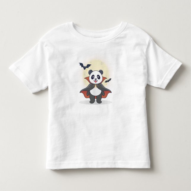 T-shirt Pour Les Tous Petits Whimsical Panda Wizard with Magic Hat (Devant)