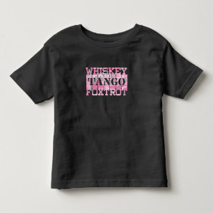 T-shirt Pour Les Tous Petits Whiskey Tango Foxtrot Camouflage Rose Militaire