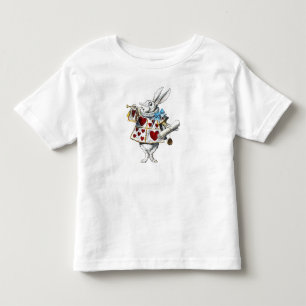 T-shirt Pour Les Tous Petits White Rabbit Alice Wonderland Hearts