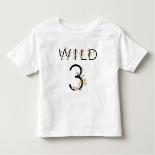 T-shirt Pour Les Tous Petits Wild 3 Fleurs sauvages 3e anniversaire