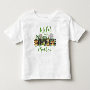 T-shirt Pour Les Tous Petits Wild and Tree 3e Safari Anniversaire Jungle Animau