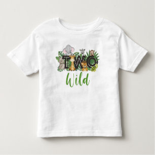 T-shirt Pour Les Tous Petits Wild One 2e anniversaire safari Party Toddler