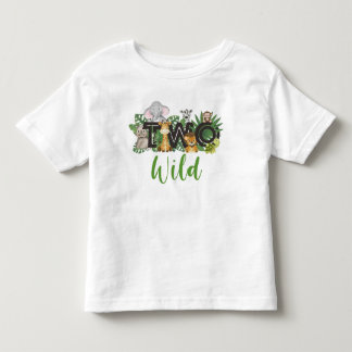 T-shirt Pour Les Tous Petits Wild One 2e anniversaire safari Party Toddler