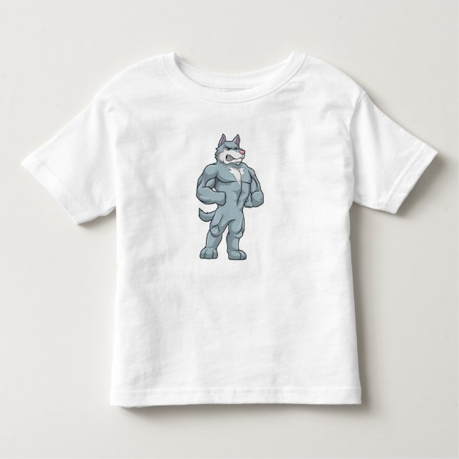 T-shirt Pour Les Tous Petits Wolf comme Bodybuilder extrême (Devant)