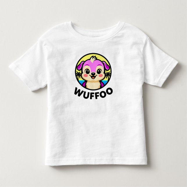 T-shirt Pour Les Tous Petits Wuffoo Adventures Cute Kawaii Puppy animation logo (Devant)
