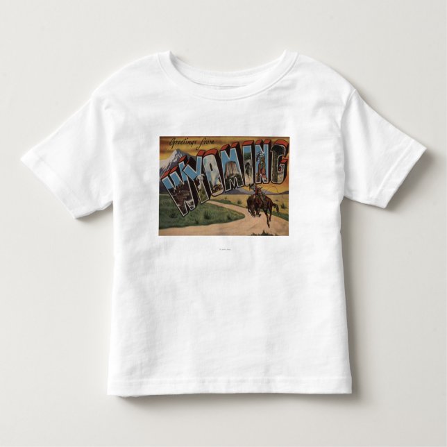T-shirt Pour Les Tous Petits Wyoming (Cowboy)Grandes Scènes de LETTREWyoming (Devant)