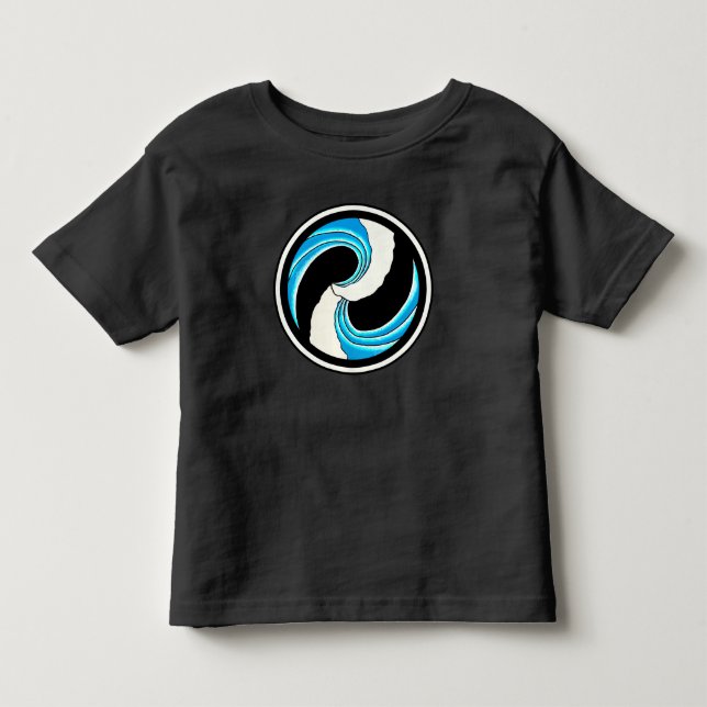 T-shirt Pour Les Tous Petits Yin Yang Waves (Devant)