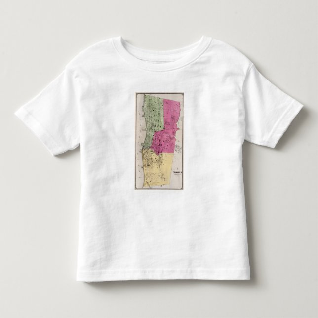 T-shirt Pour Les Tous Petits Yonkers, atlas de NY (Devant)