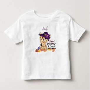 T-shirt Pour Les Tous Petits Yorkie ont un Halloween joyeux et pawsitivement