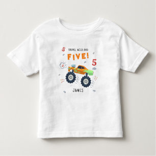 T-shirt Pour Les Tous Petits Young Wild Et Cinq 5E Enfants Monster Car