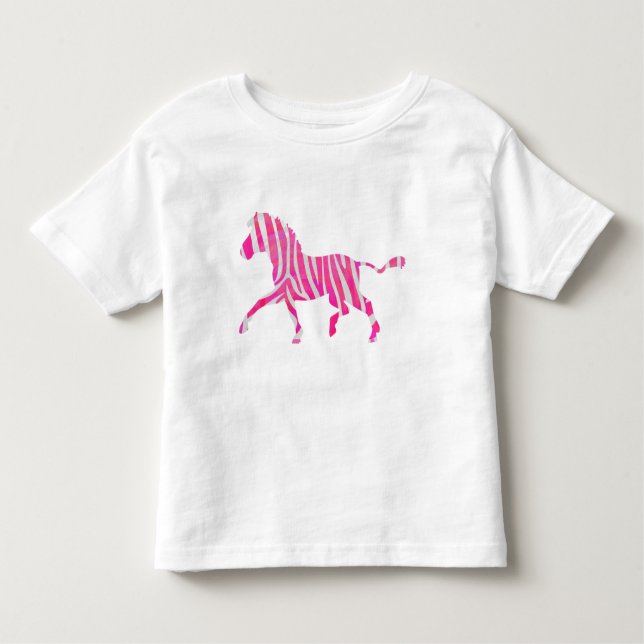T-shirt Pour Les Tous Petits Zebra Hot rose et blanc Silhouette (Devant)
