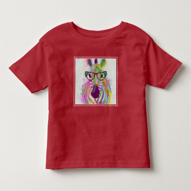 T-shirt Pour Les Tous Petits Zebra Rainbow Splash (Devant)