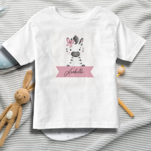 T-shirt Pour Les Tous Petits Zèbre mignon personnalisé 