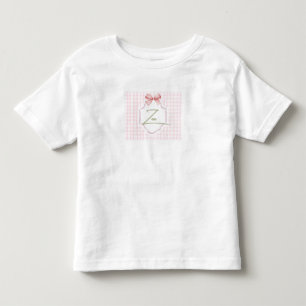 T-shirt Pour Les Tous Petits Zoe personnalisée Baby Girl Nursery Bow&En vichy