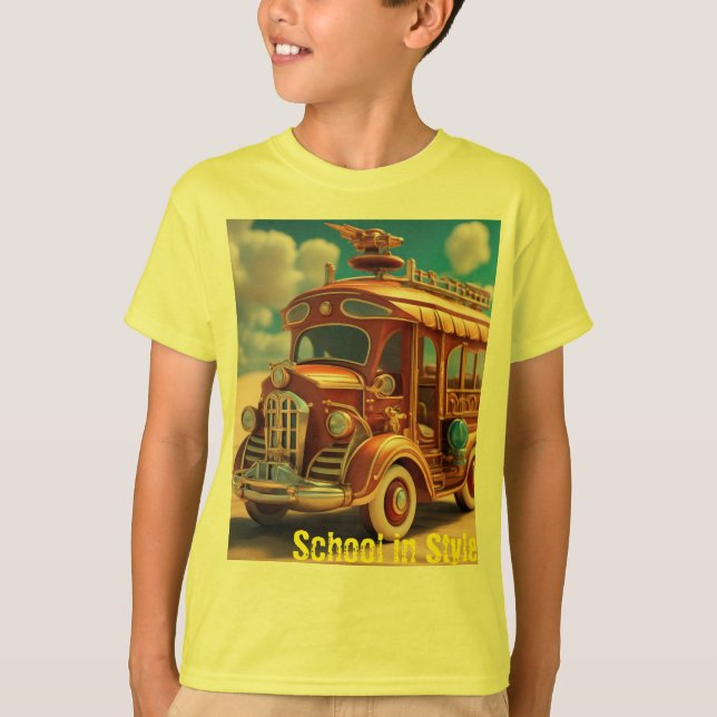 T-Shirt Pour L'Impression D'Un Bus Scolaire - Amél (Devant)