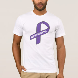 T-shirt Pour ma fille (ruban pourpre)
