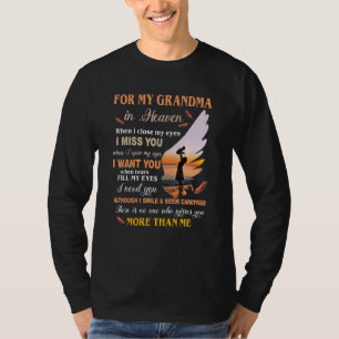 T-shirt Pour Ma Grand-Mère Au Ciel Quand Je Ferme Les Yeux