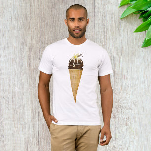 T-Shirt pour mâle de crème glacée au chocolat