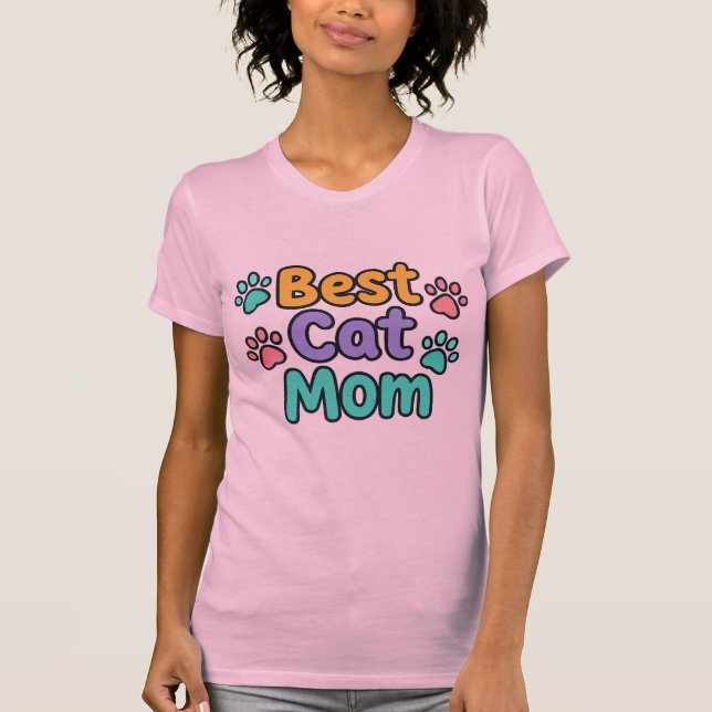 T-Shirt pour maman de chat - Design Empreinte de p (Devant)