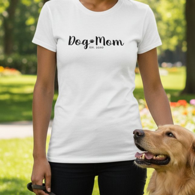 T-shirt pour maman de chien avec écriture noire ét (Créateur téléchargé)