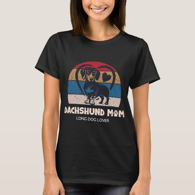 T-shirt pour maman de teckel - Amateur de longs ch (Devant)
