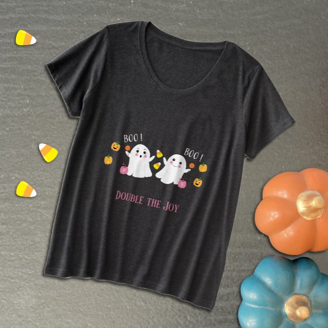 T-shirt pour maman-to-be d'Halloween Twin | Fantôm (Créateur téléchargé)