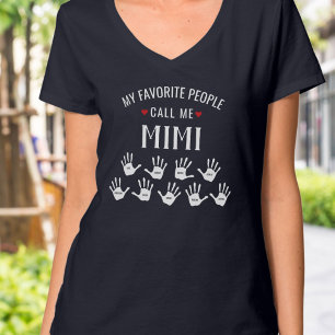 T-shirt Pour Mimi avec petits noms Personnalisés