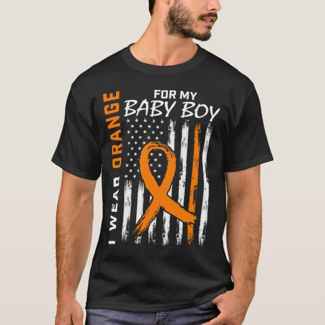T-shirt Pour Mon Fils Bébé Garçon Leucémie Sensibilisation (Devant)