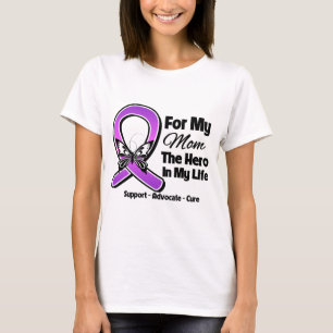 T-shirt Pour Mon Héros Ma Maman - Violet Ribbon Sensibilis