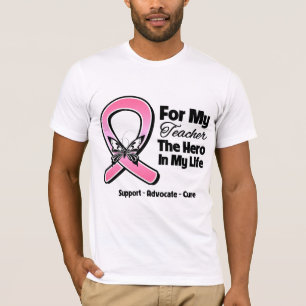 T-shirt Pour mon héros Mon professeur Cancer du Sein