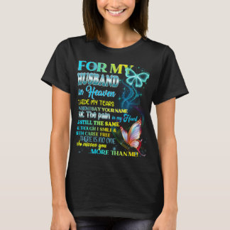 T-shirt Pour Mon Mari Au Ciel, Je Cachais Mes Larmes