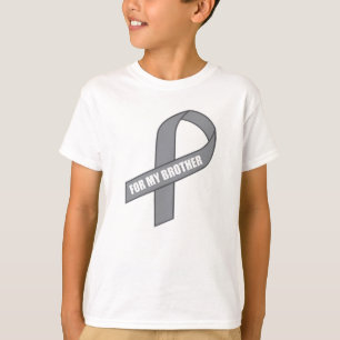 T-shirt Pour mon ruban gris/argenté de frère (de