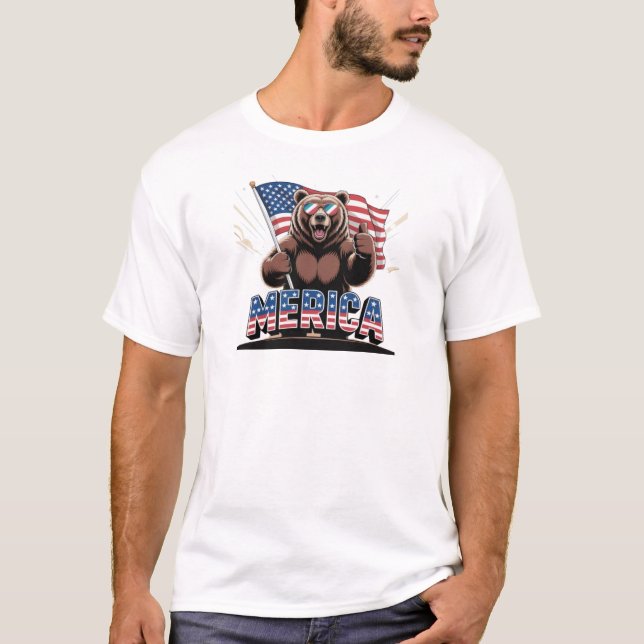 T-Shirt pour ours - Fun Americana (Devant)